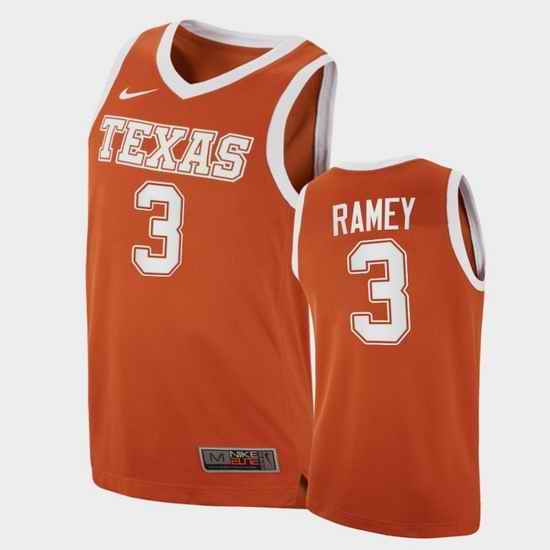 Men Texas Longhorns Courtney Ramey Replica Orange College Basketball Jersey